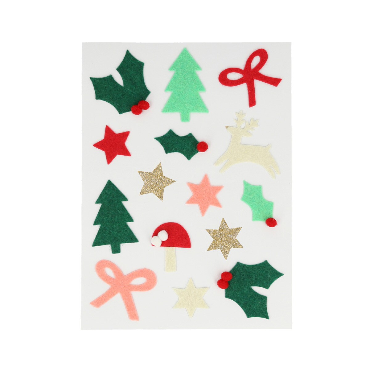 Felt Christmas Icon Stickers (x 4 sheets)