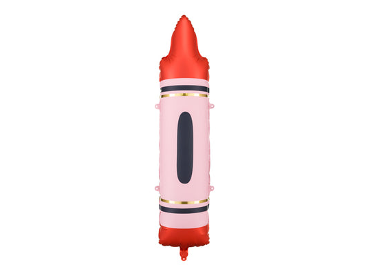 Crayons foil balloons, red, 23x104 cm