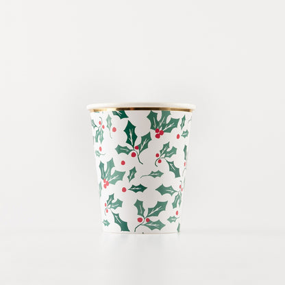 Holly Pattern Cups (x 8)