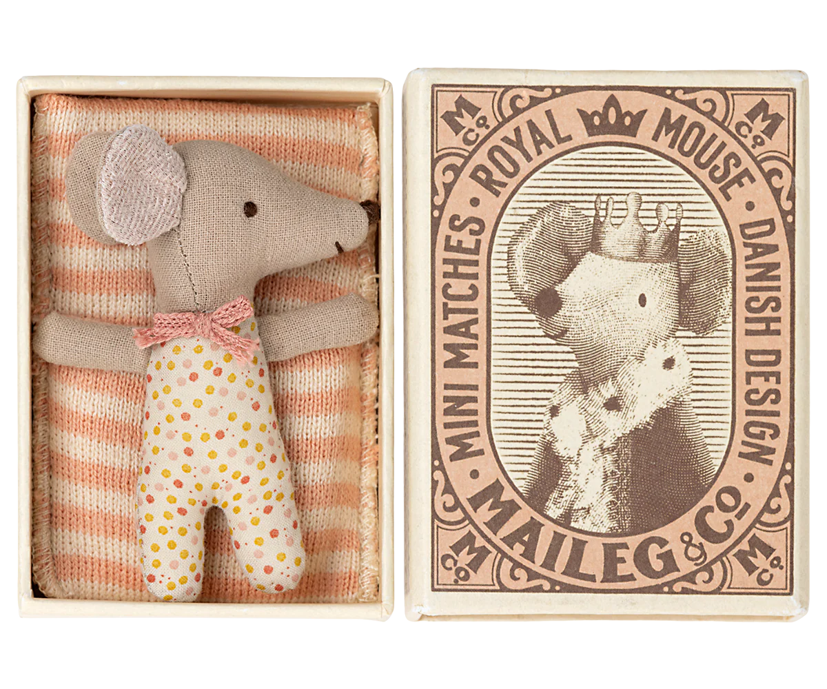 Sleepy/Wakey Baby Mouse in Matchbox