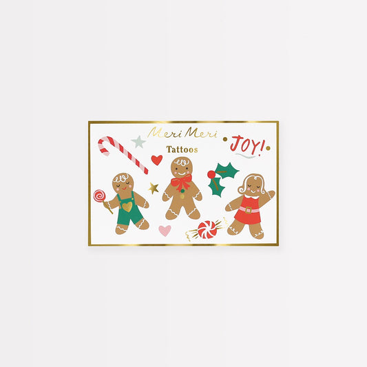 Gingerbread Temporary Tattoos (x 2 sheets)