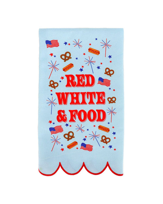 Red, White, & Food Scalloped Tea Towel