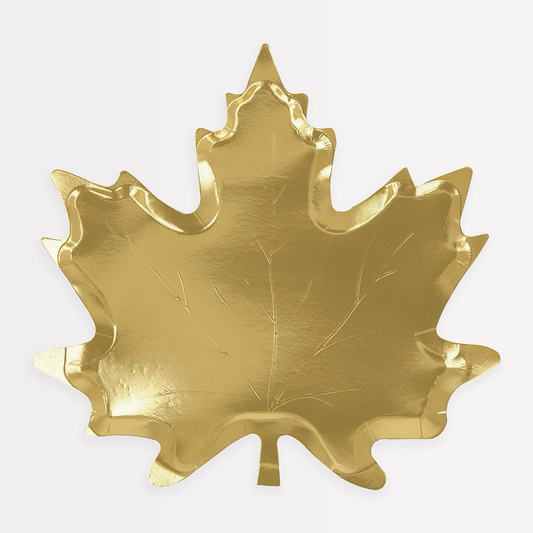 Gold Maple Leaf Plates (x 8)