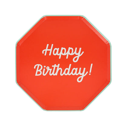 Mixed Happy Birthday Side Plates (x 8)