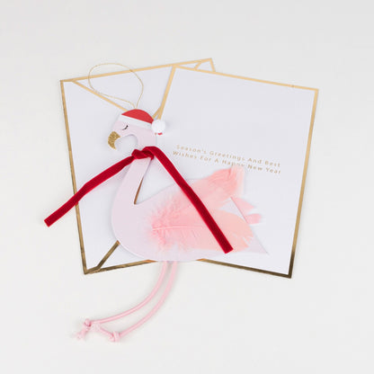 Jolly Flamingo Decoration Christmas Card