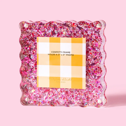 Magnetic Picture Frame - Pink Confetti