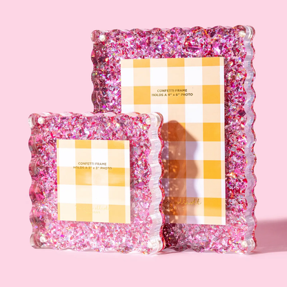 Magnetic Picture Frame - Pink Confetti