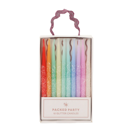 Glitter Wishes Rainbow Birthday Candle Set