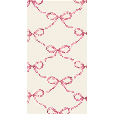 Pink Bow Lattice Guest Napkin- Pack of 16