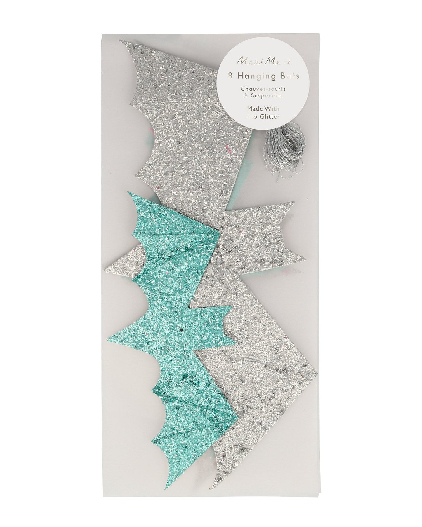 Pastel Halloween Glitter Hanging Bats