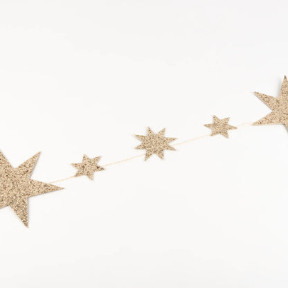 Eco Glitter Stars Garland