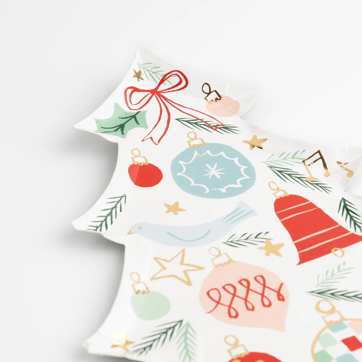 Festive Pattern Tree Plates