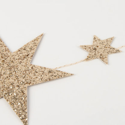 Eco Glitter Stars Garland