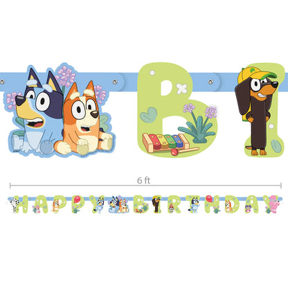 6 Foot Bluey Jointed Happy Birthday Banner