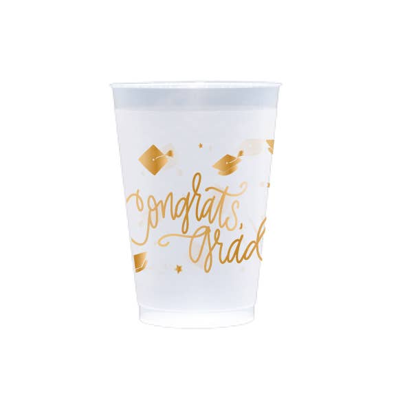 Congrats, Grad! (gold ink) | Frosted Cups (2 sizes)