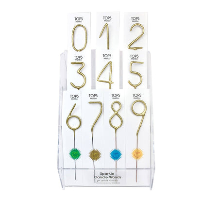 Big Golden Sparkler Wand- Numbers