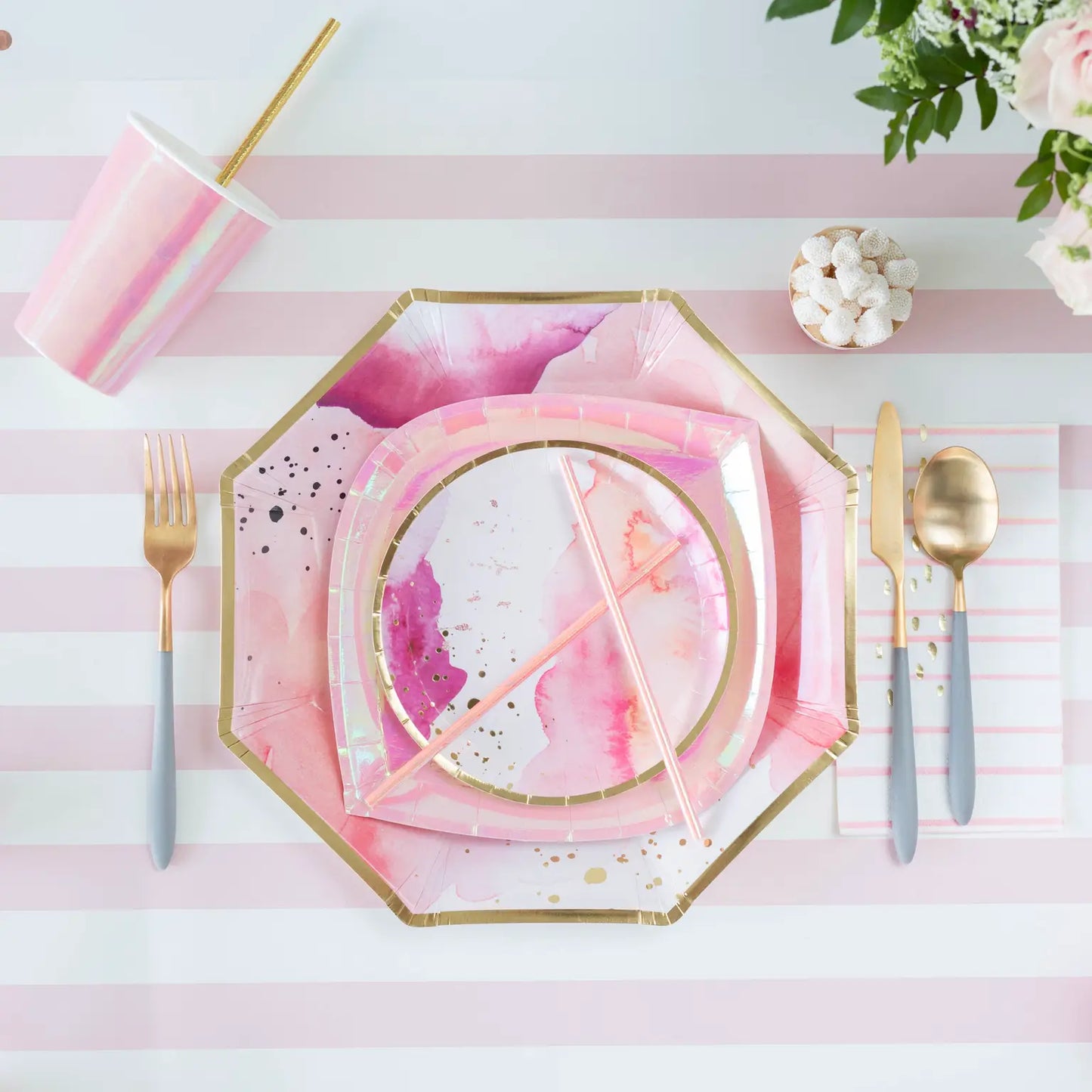 Pretty in Pink Dessert Plates - 8 Pk.