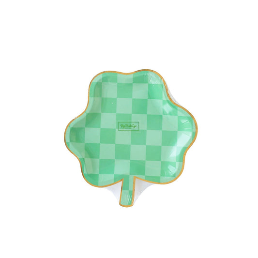 SPD1042 - Checkered Shamrock Paper Plate