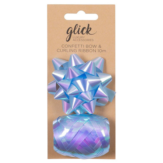 BOW/CURLING RIBBON MULTIPACK IRRIDESCENT BABY BLUE
