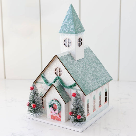 VIL1050 - Village Christmas Paper Church Decoration