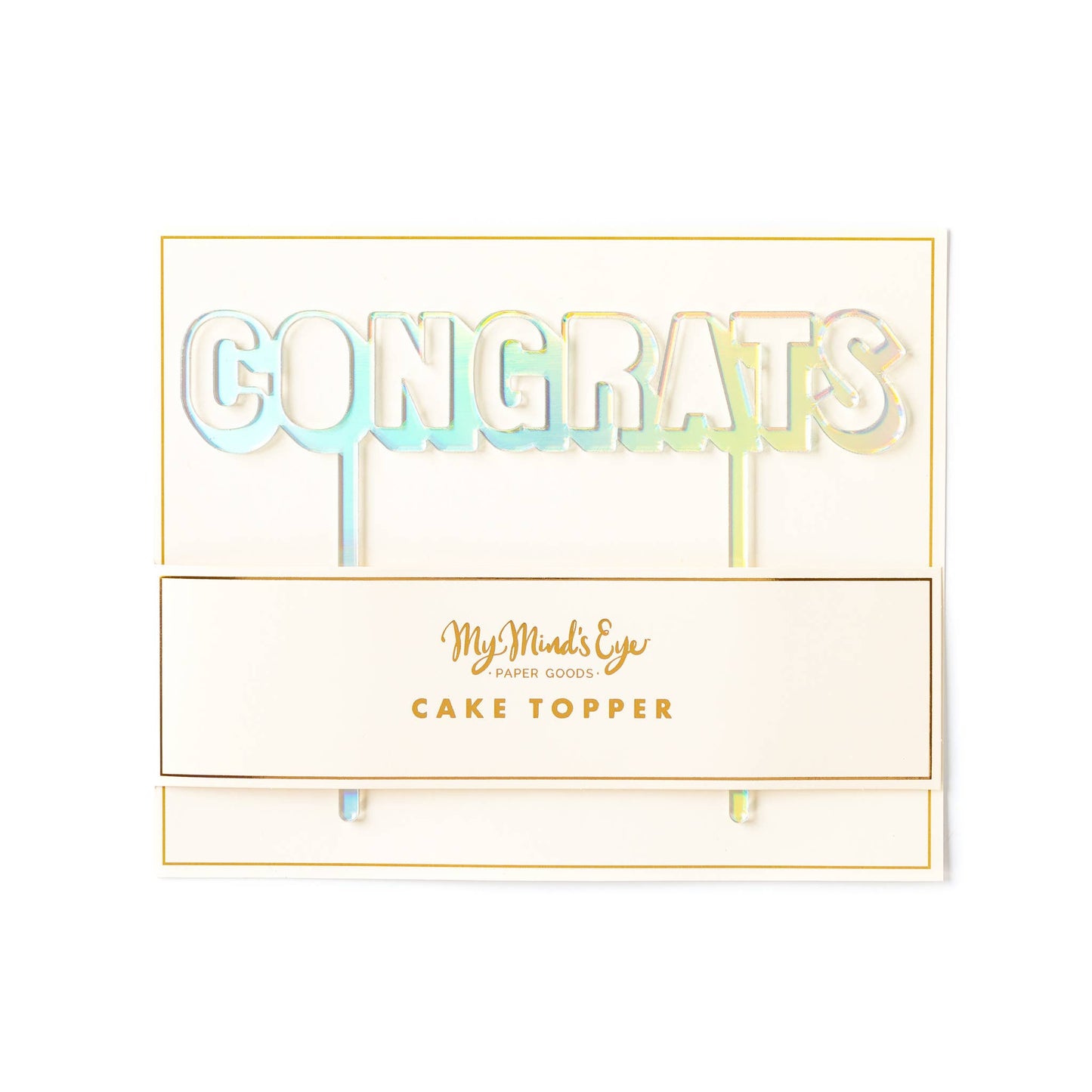 Basic Congrats Cake Topper - Holographic
