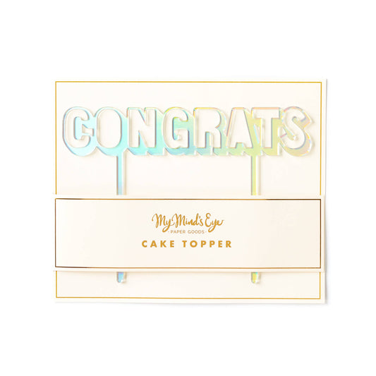 Basic Congrats Cake Topper - Holographic