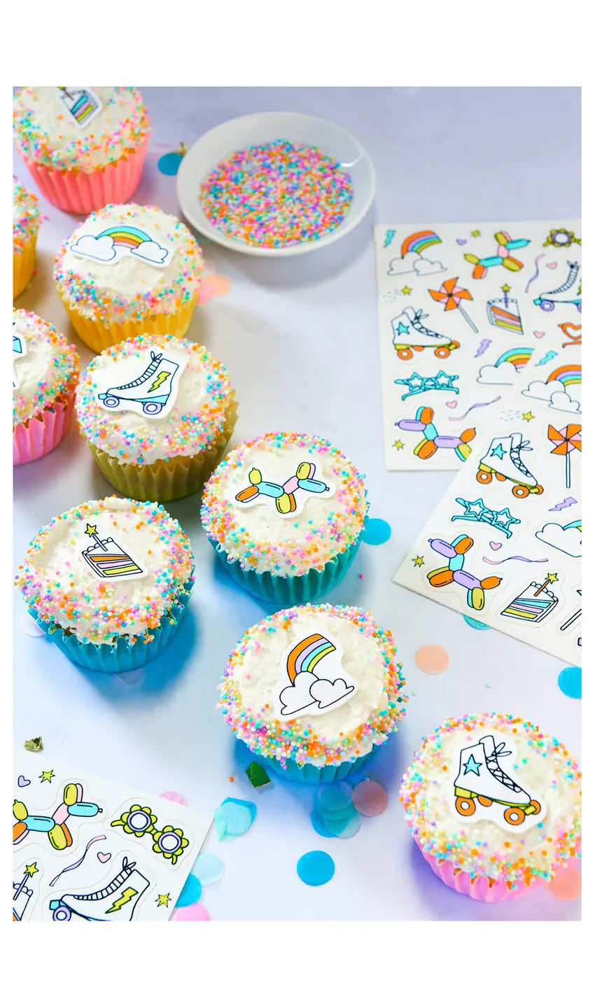 Edible Stickers for Baking & Food Crafts – Rollerskate Party