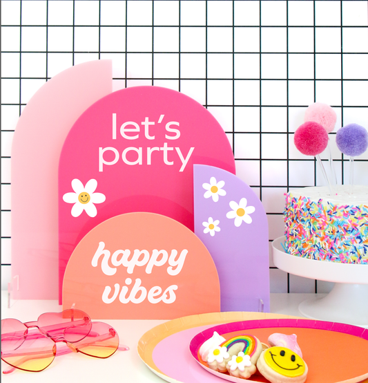 Acrylic Decor Stands - Customizable party signs