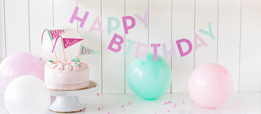 Pink Happy Birthday Banner