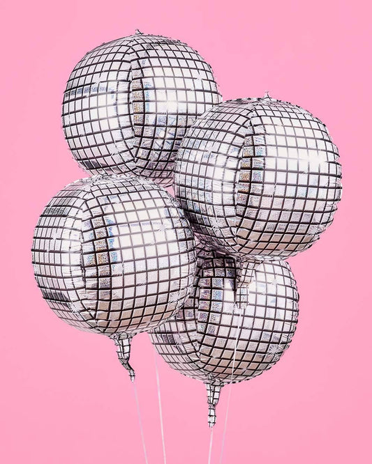 Disco Ball Party Foil Balloons, Bday Decor, Bach Supplies