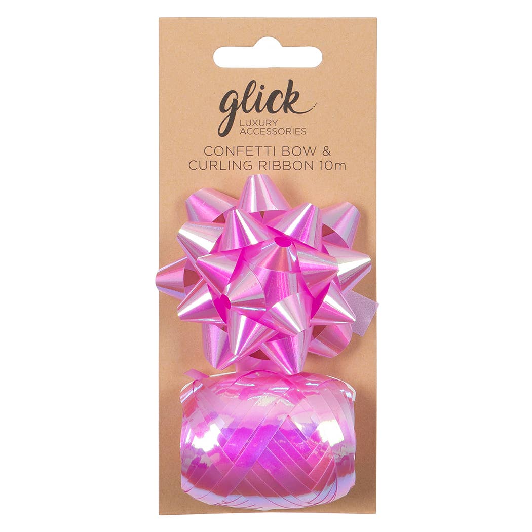 BOW/CURLING RIBBON MULTIPACK IRRIDESCENT BABY PINK