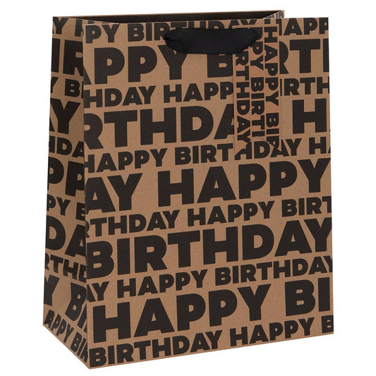 BAG LRG HAPPY BIRTHDAY SCRIPT BLACK