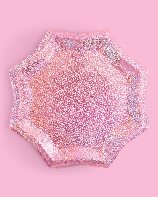 Pink Foil Starburst Plate, Bachelorette Deocr, Birthday