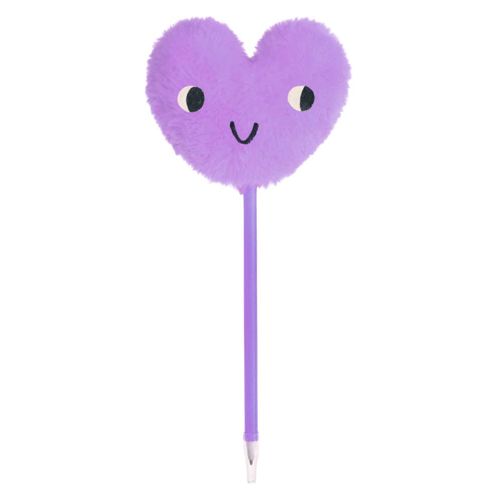 Valentine's Pen | Purple Fuzzy Heart Pen