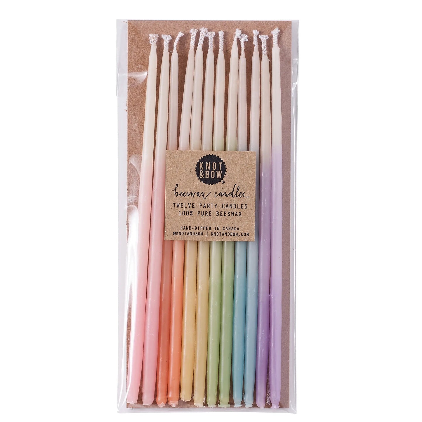 Tall Assorted Ombré Beeswax Birthday Candles