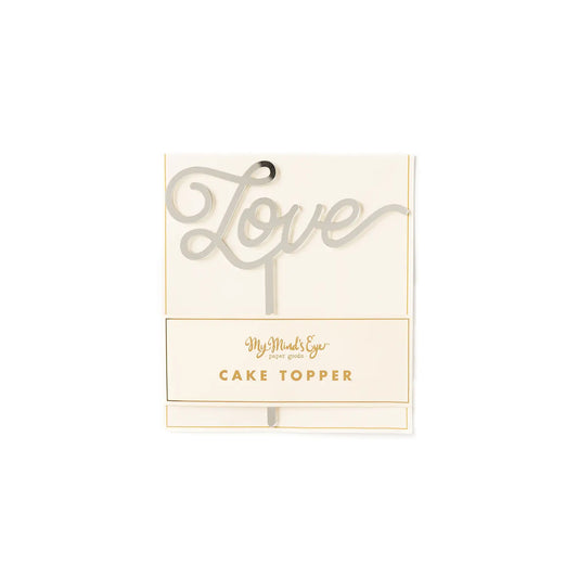 Basic Love Cake Topper - Silver