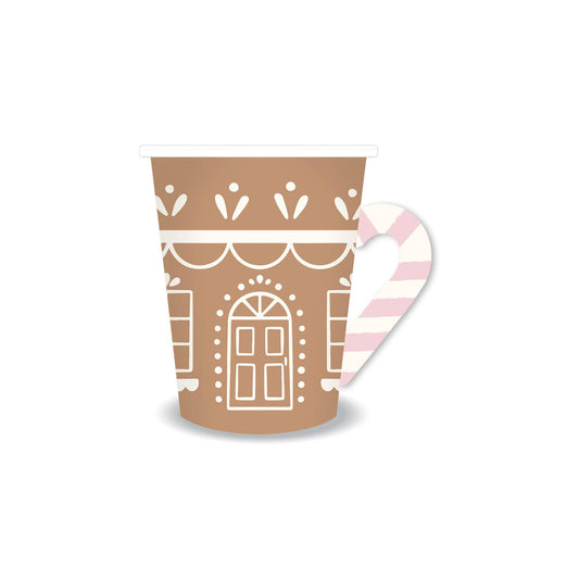 GBD1012 - Gingerbread House Paper Party Cup With Handle