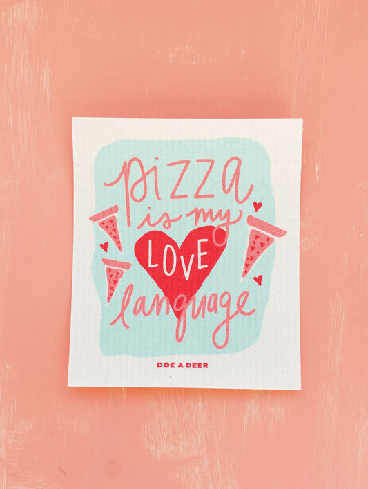 Pizza is My Love Language Swedish Dishcloth