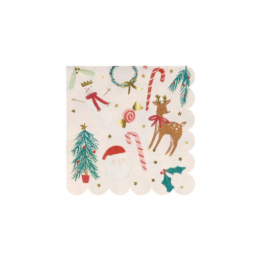 Festive Motif Small Napkins (set of 16)