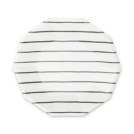 Ink Frenchie Striped Large Plates