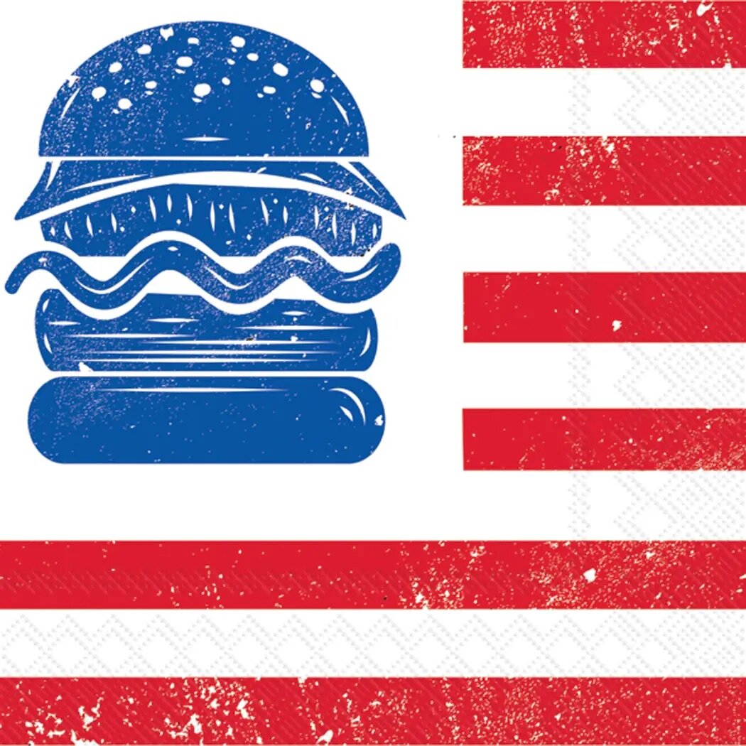 Eat Drink Host-All American Hamburger Paper Napkins