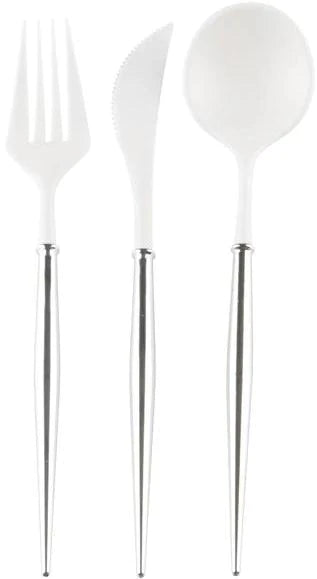 Silver Bella Assorted Plastic Cutlery/ 24 PC, Service for 8