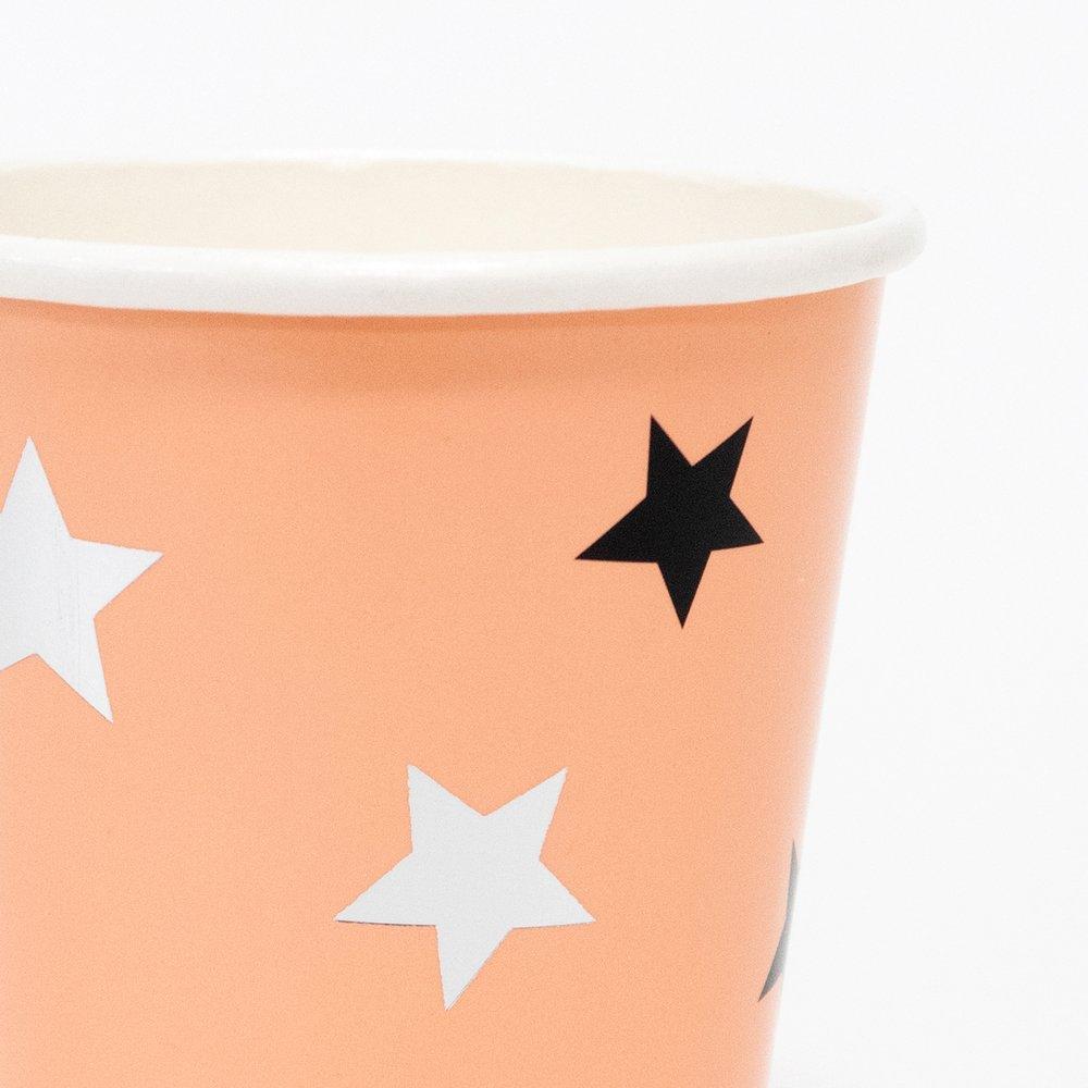 Pastel Halloween Star Pattern Cups (Set of 8)
