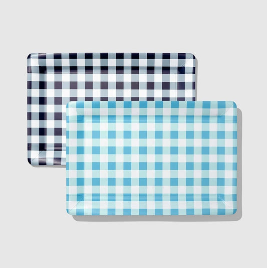 Gingham Serving Tray (2 count)