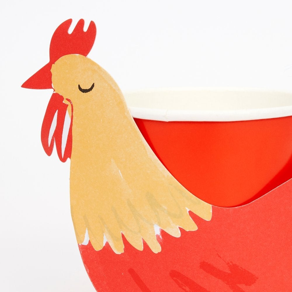 On The Farm Rooster Party Cups (set of 8)
