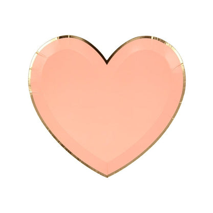 Pink Tone Small Heart Plates (set of 8)