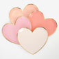 Pink Tone Large Heart Plates (set of 8)