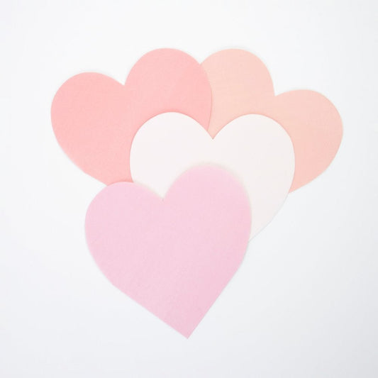 Pink Tone Small Heart Napkins (set of 20)