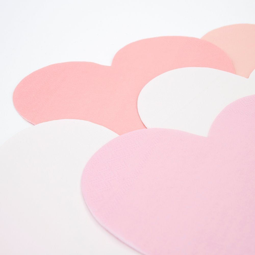 Pink Tone Large Heart Napkins (set of 20)
