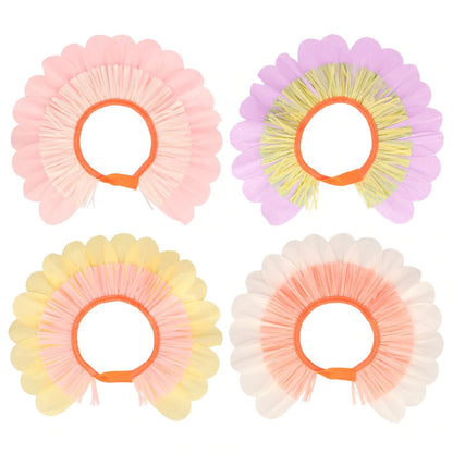 Pastel Flower Paper Bonnets (set of 4)